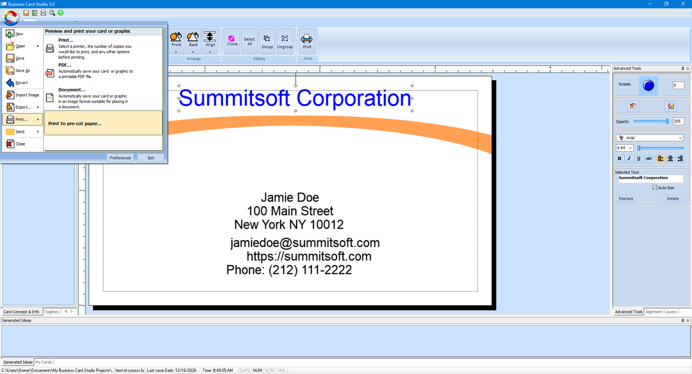 Creating Business Cards At Home