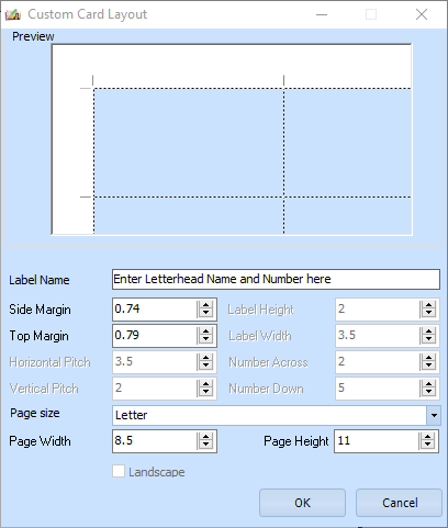 Customize printing of business card