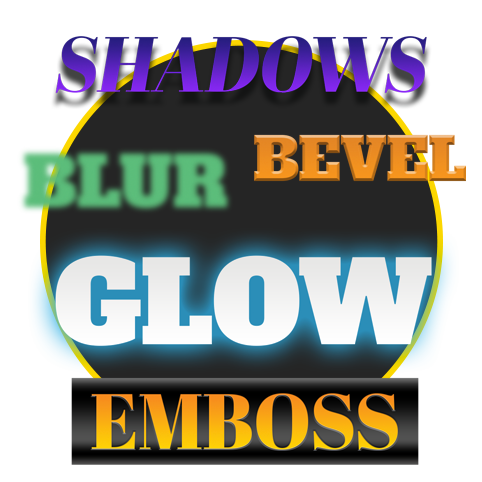 Shadow, blur, bevel, glow and emboss effects from Logo Design Studio Pro