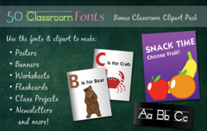 50 Classroom Fonts - sample uses