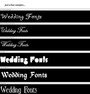 Wedding Fonts - samples 1