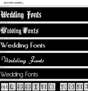 Wedding Fonts - samples 2